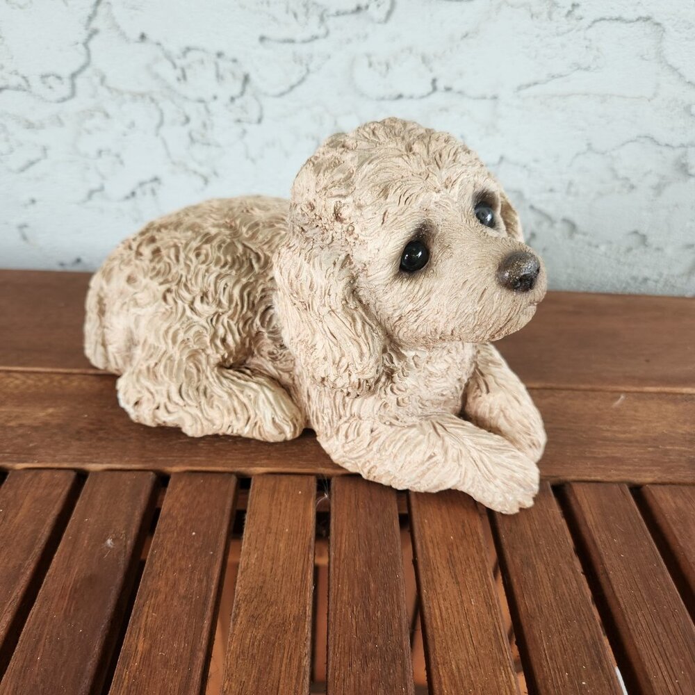 Sandicast Dog Figurine Realistic Puppy Sculpture, 8” Long x 5” High Collectible